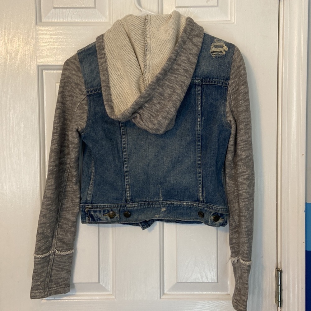 Free People denim Jacket with detachable hood - Picture 2 of 8